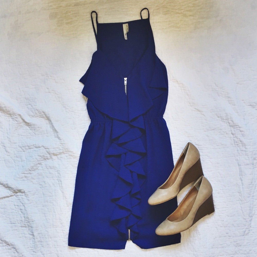 Hello Miss Ruffled Zipper Dress